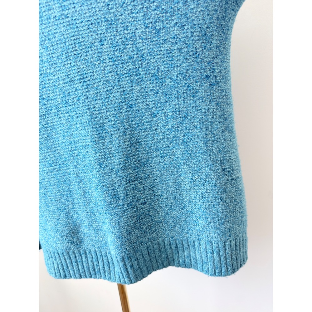 J. Jill Womens Turquoise Blue Marled V-Neck Knit Pullover Sweater Size Large - Picture 12 of 14